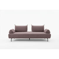 SCHLAFSOFA CANE Violett Webstoff - Violett/Schwarz, Textil/Metall (210/80/100cm) - KAWOLA