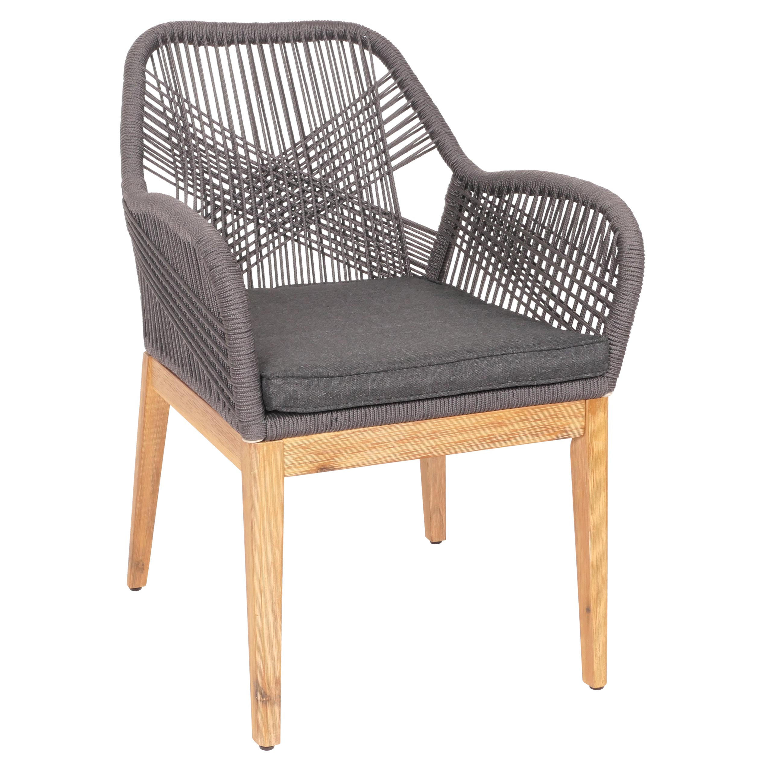 GARTENSTUHL H56B Grau - Grau, Holz (58/85/59cm) - MCW