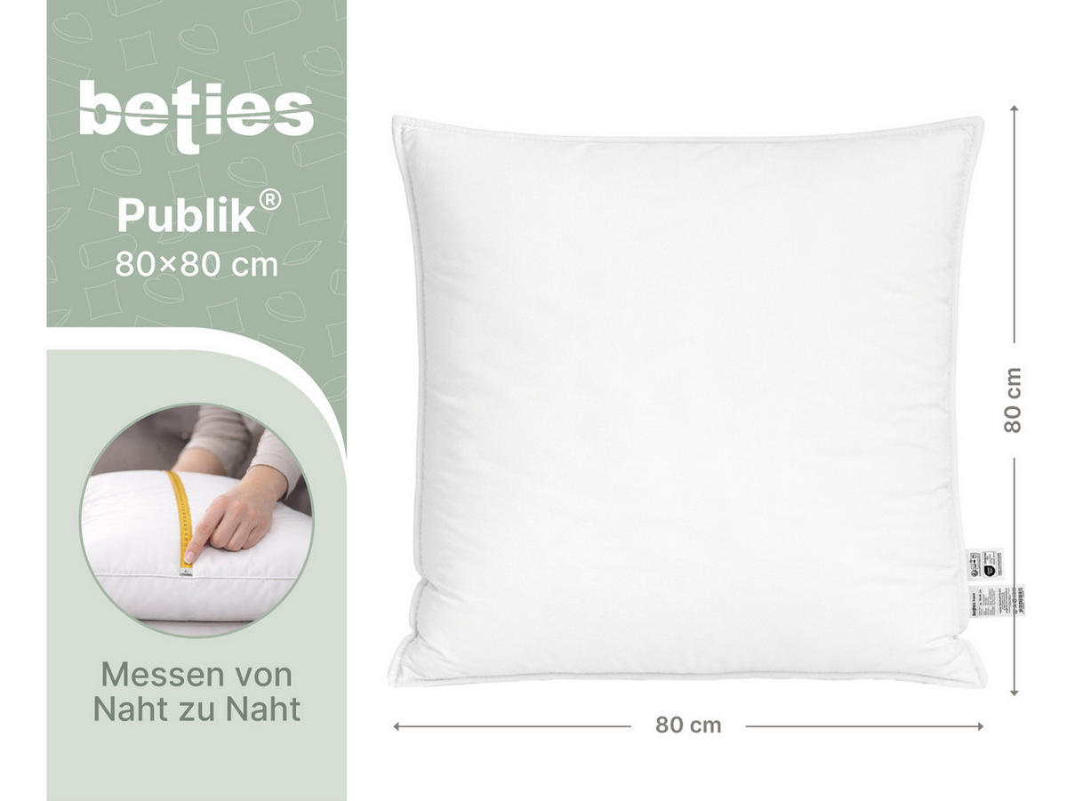FEDERKISSEN Publik 80/80 cm - Creme, Textil (80/80cm) - beties Heimtextil