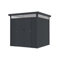 GERÄTEHAUS TOM Dunkelgrau mit Doppeltür und Schließzylinder 230/230/222 cm - Grau, Kunststoff (80/175/120cm) - Plats Outdoor solution