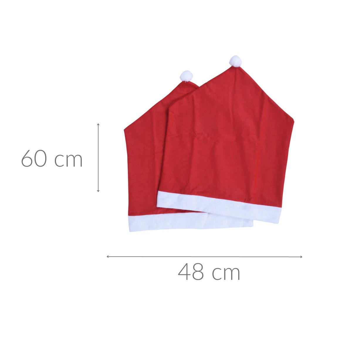 STUHLHUSSEN Nikolausmütze 60 cm 2er-Set - Rot, Textil (48/60cm) - Home Styling Collection