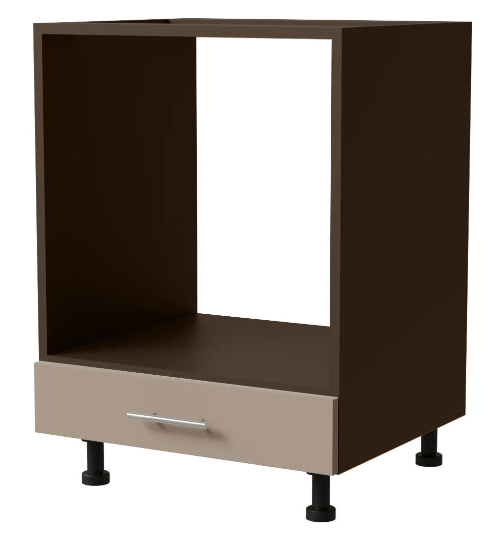 HERDUMBAUSCHRANK Brerra D11K/60 Lava / RAL 1019 graubeige Matt 60 / 50 / 82cm - Dunkelgrau/Beige, Holz/Holzwerkstoff (60/82/50cm) - Feldmann-Wohnen