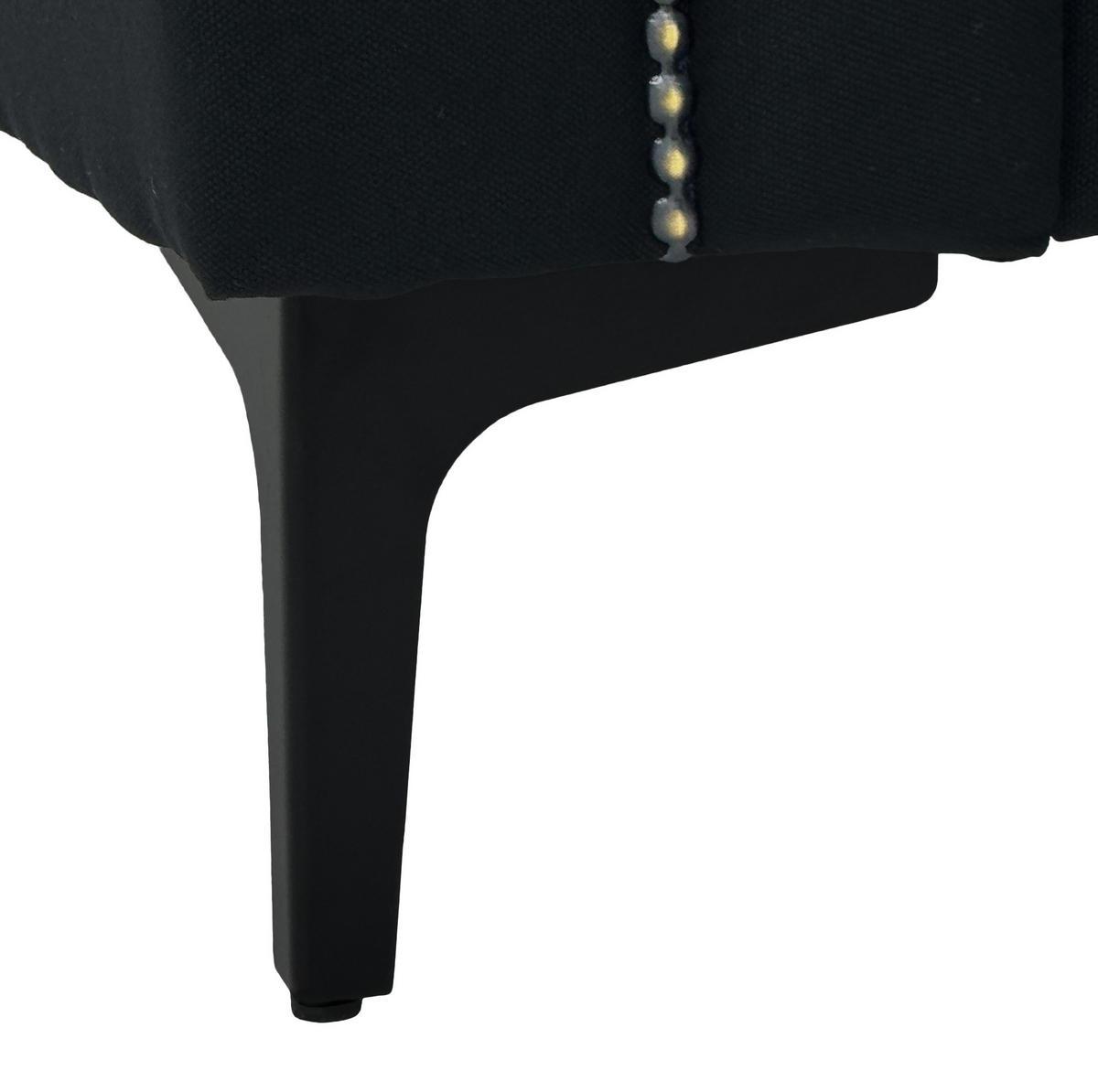 SOFA 2er-Set 172 cm Schwarz Stoff mit Metallfüßen - Schwarz, Holz (73.5/81.5/172.1cm) - Meubliv