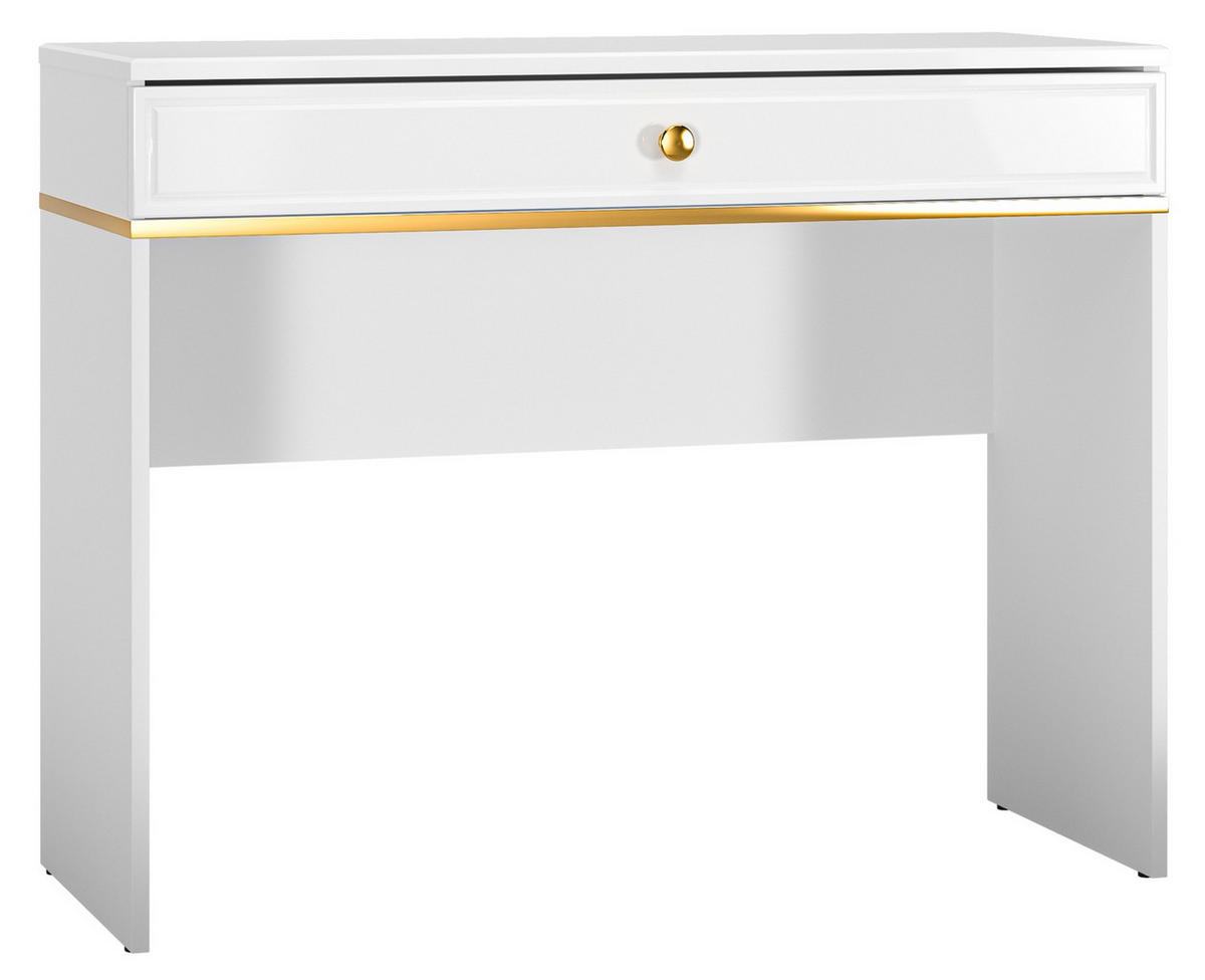 SCHMINKTISCH Darrby weiß 100 cm - Goldfarben/Weiß, Holzwerkstoff/Metall (40/100/79cm) - Selsey
