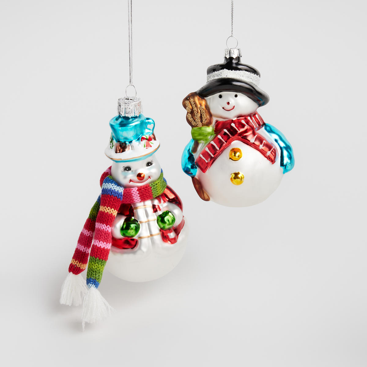WEIHNACHTSKUGEL Glas MUNECO, 7x11 cm, Schneemann, Christbaumkugeln, Weihnachtsdeko Xmas, Christmas Deko - Weiß, Glas (7/7.5/11.5cm) - home&you