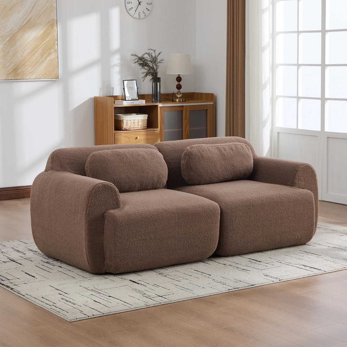 2-SITZER SOFA Chenille Camel ohne Montage - Orange, Textil (189/71/91cm) - WISHDOR