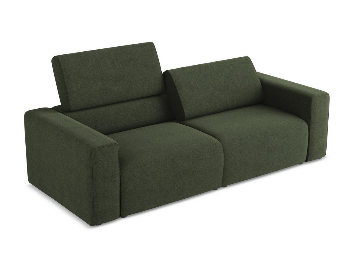 3-SITZER SOFA Strukturstoff Stoff Grün - Blau/Schwarz, Kunststoff/Textil (224/80/103cm) - Makamii