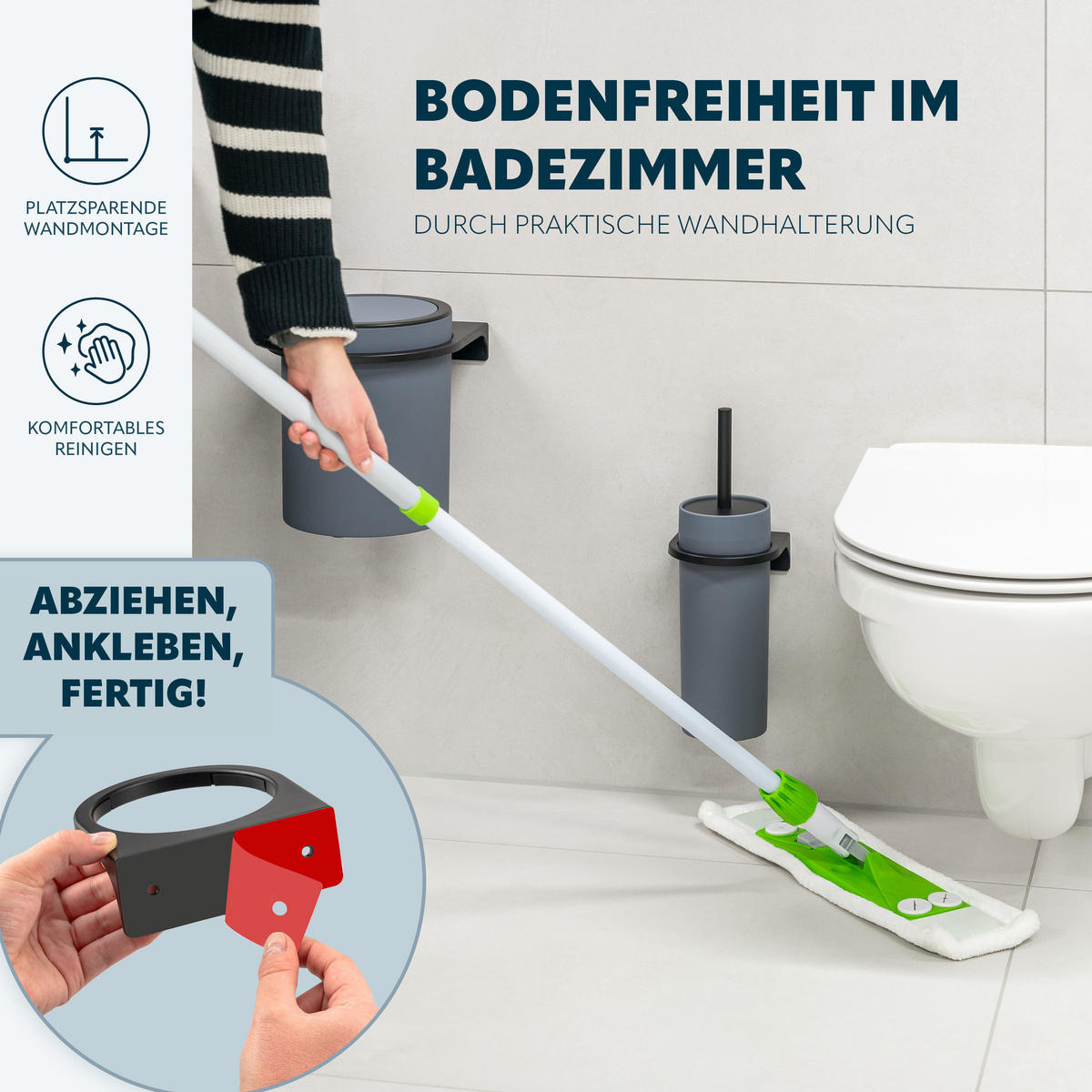 WC-GARNITUR SAVONA, grau, Kunststoff - Grau, Kunststoff (12/36.5/13cm) - bremermann