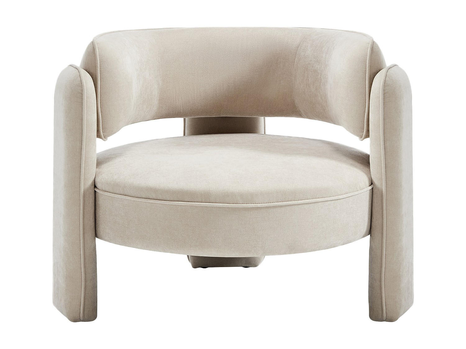SESSEL mit gerader Rückenlehne - 1 Person - stoff - beige Zorimo - Beige, Textil (91/73/86cm) - Vente-Unique