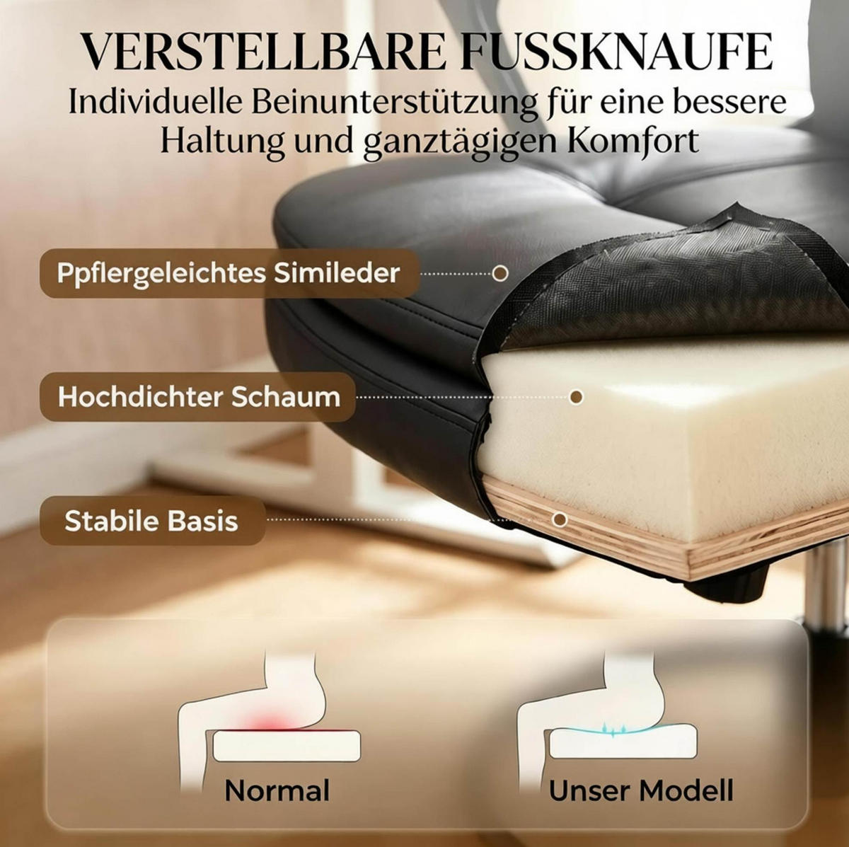 ZEICHENSTUHL in Schwarz 61x61x108 cm mit höhenverstellbarem Sitz und Fußring - Schwarz, Kunststoff (61/108/61cm) - IVMEU