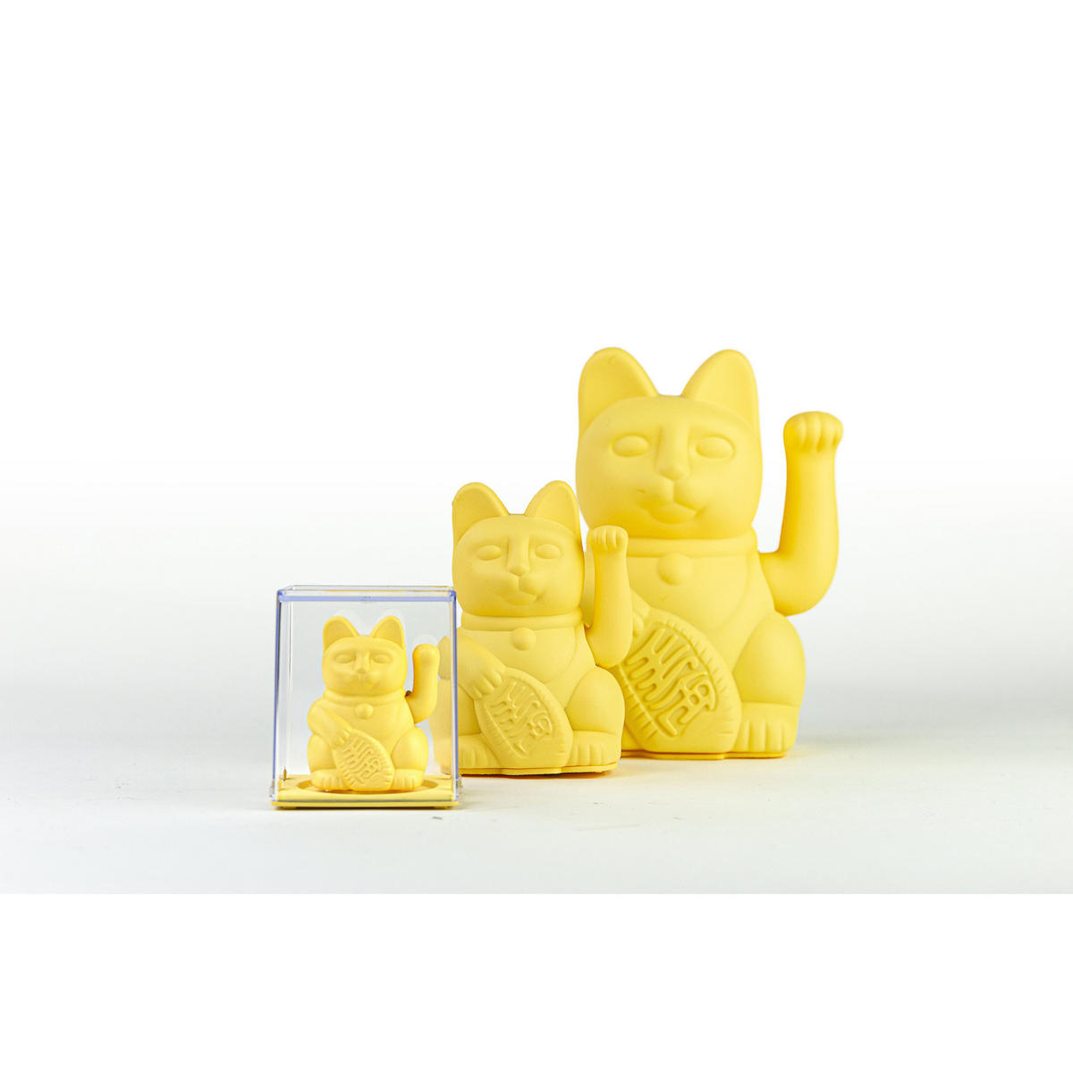 WINKEKATZE Lucky Cat Solar, Kunststoff, Gelb, 6.5 cm - Gelb, Kunststoff (5/6.5/5.5cm) - Donkey Products