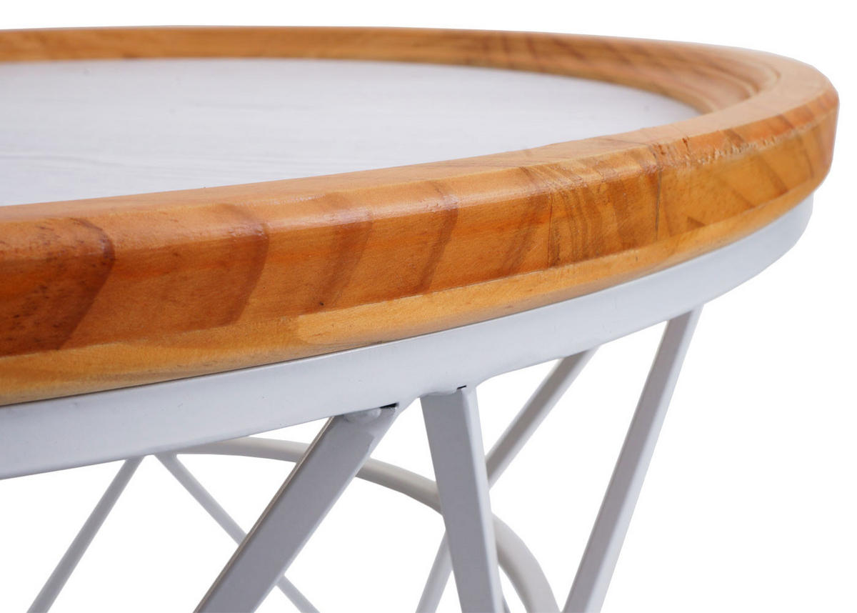 COUCHTISCH rund Weiß - Weiß, Holz (66/66/51cm) - MCW