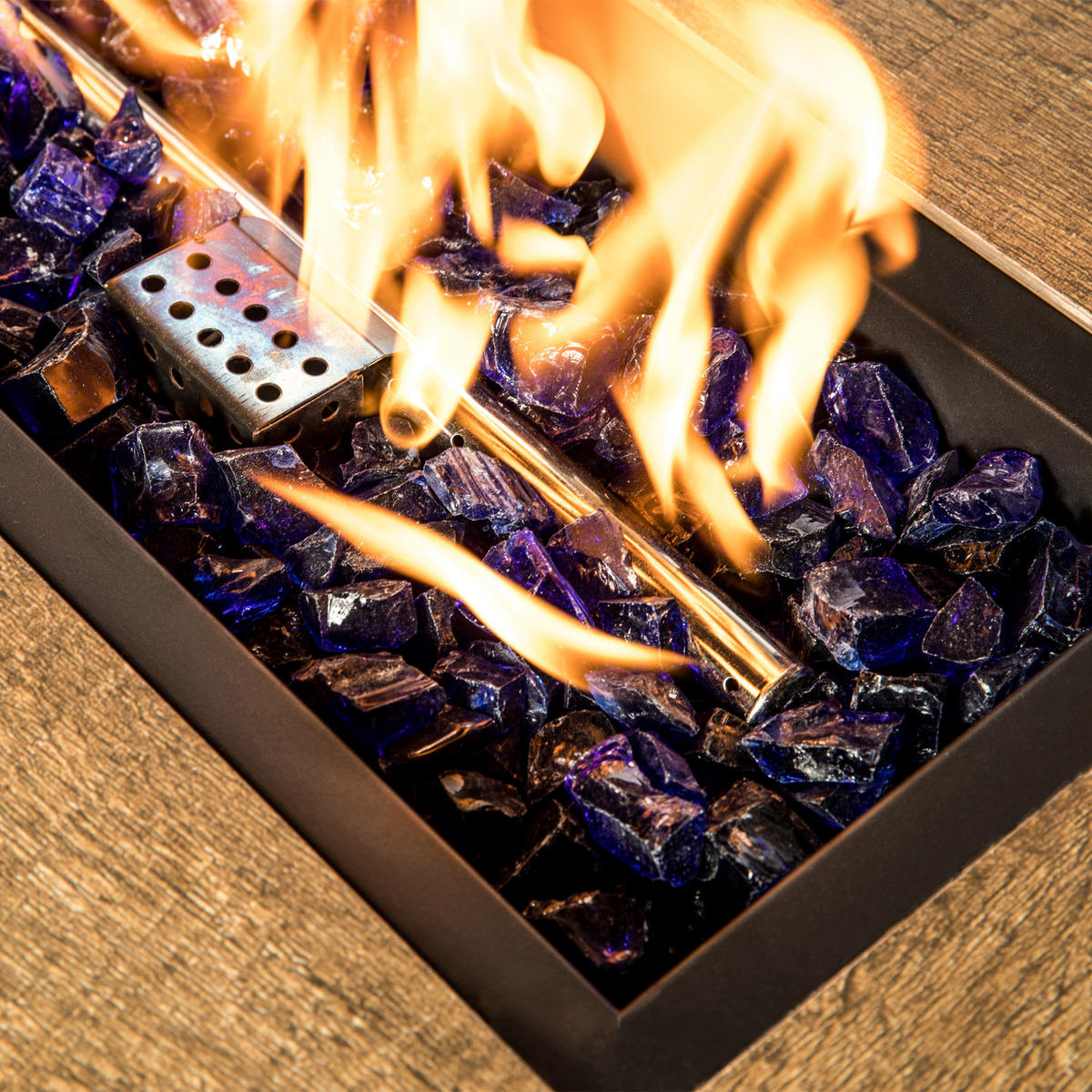 FEUERSTELLENZUBEHÖR Blau 4kg - Blau, Glas (29.8/7.6/7.6cm) - Teamson Home