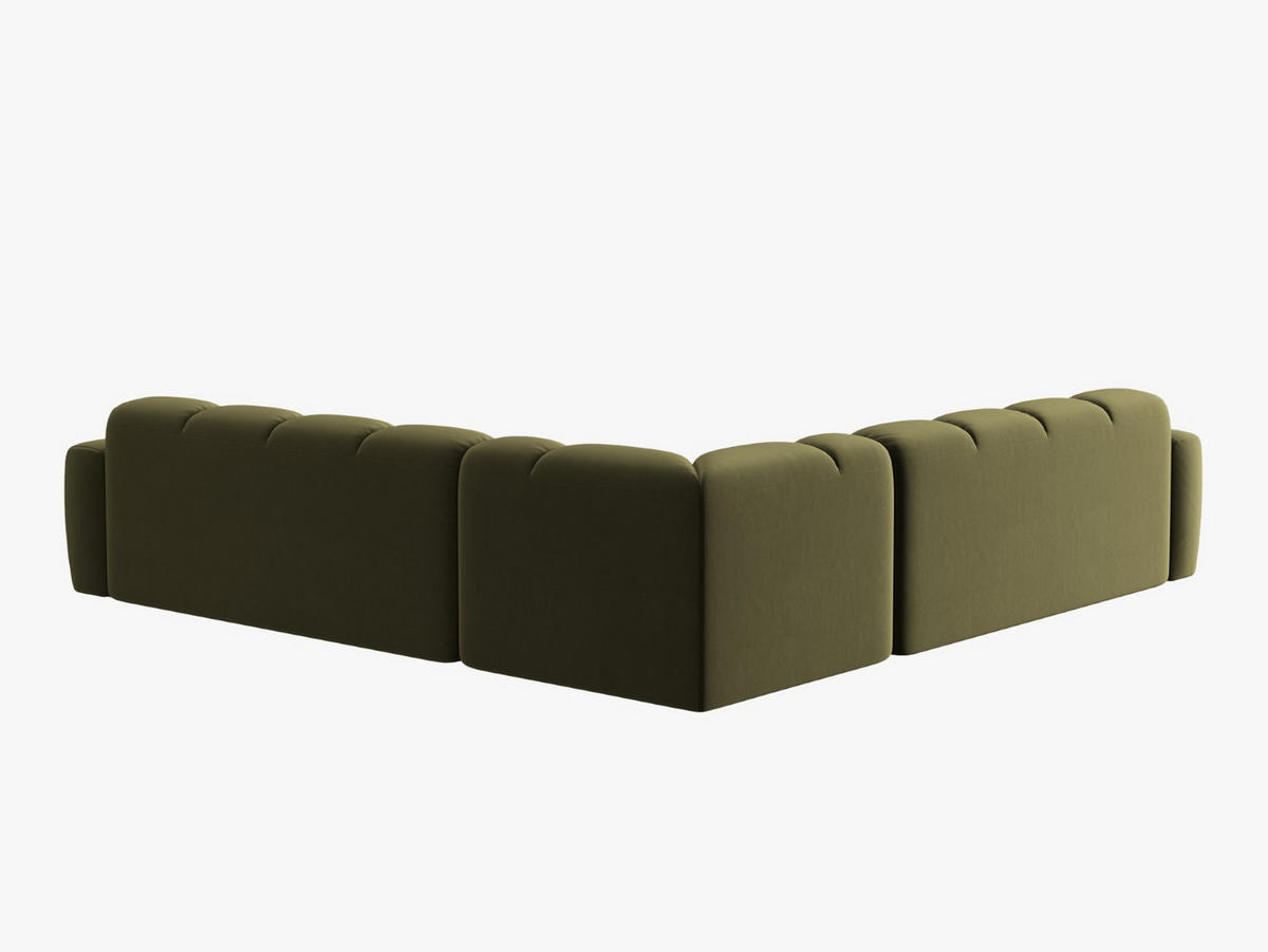 ECKSOFA Lisa aus Samt hellgrün 5 Sitzplätze - Hellgrün, Textil (310/310cm) - Micadoni