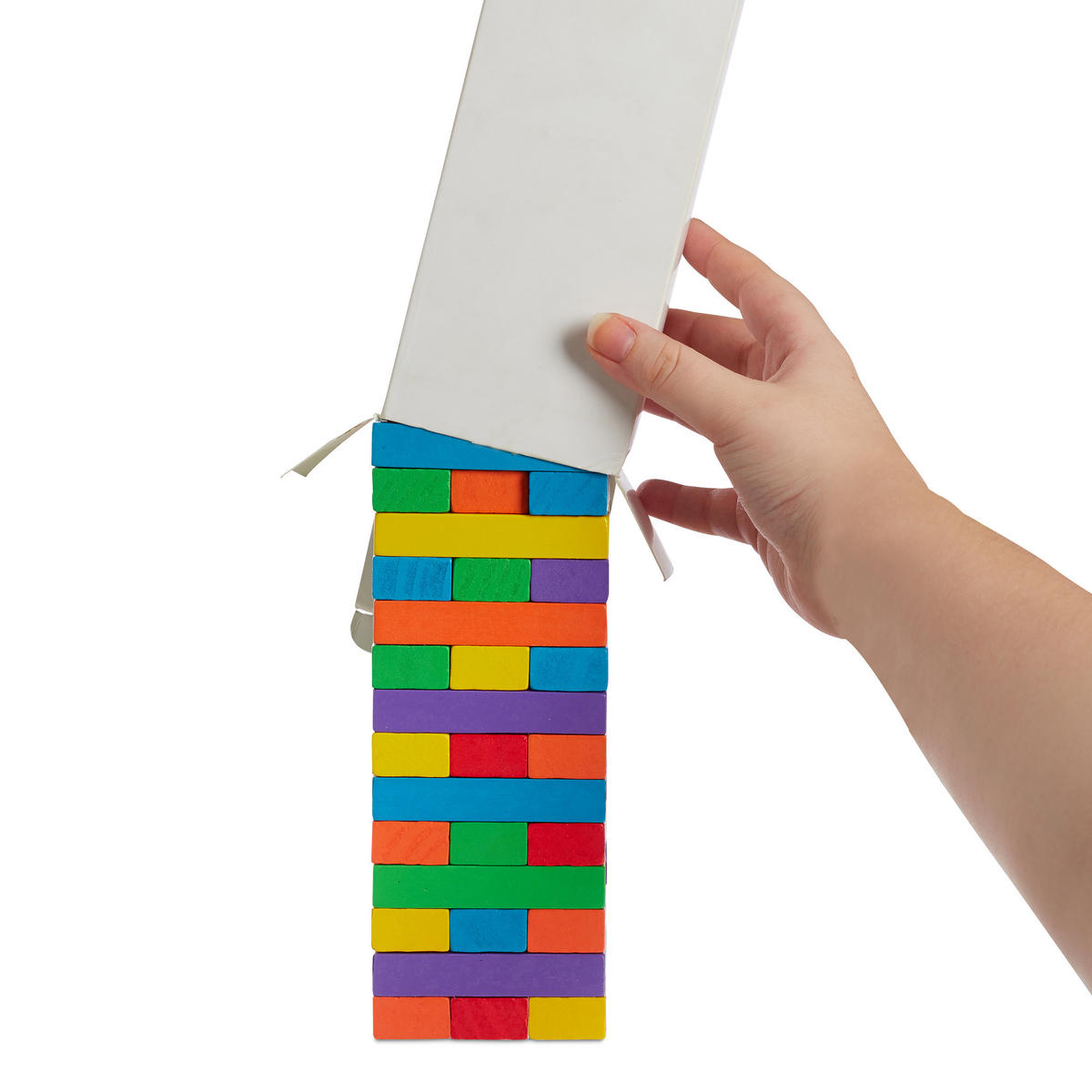 WACKELTURM - Multicolor, Holz (7.5/22.5/7.5cm) - Relaxdays