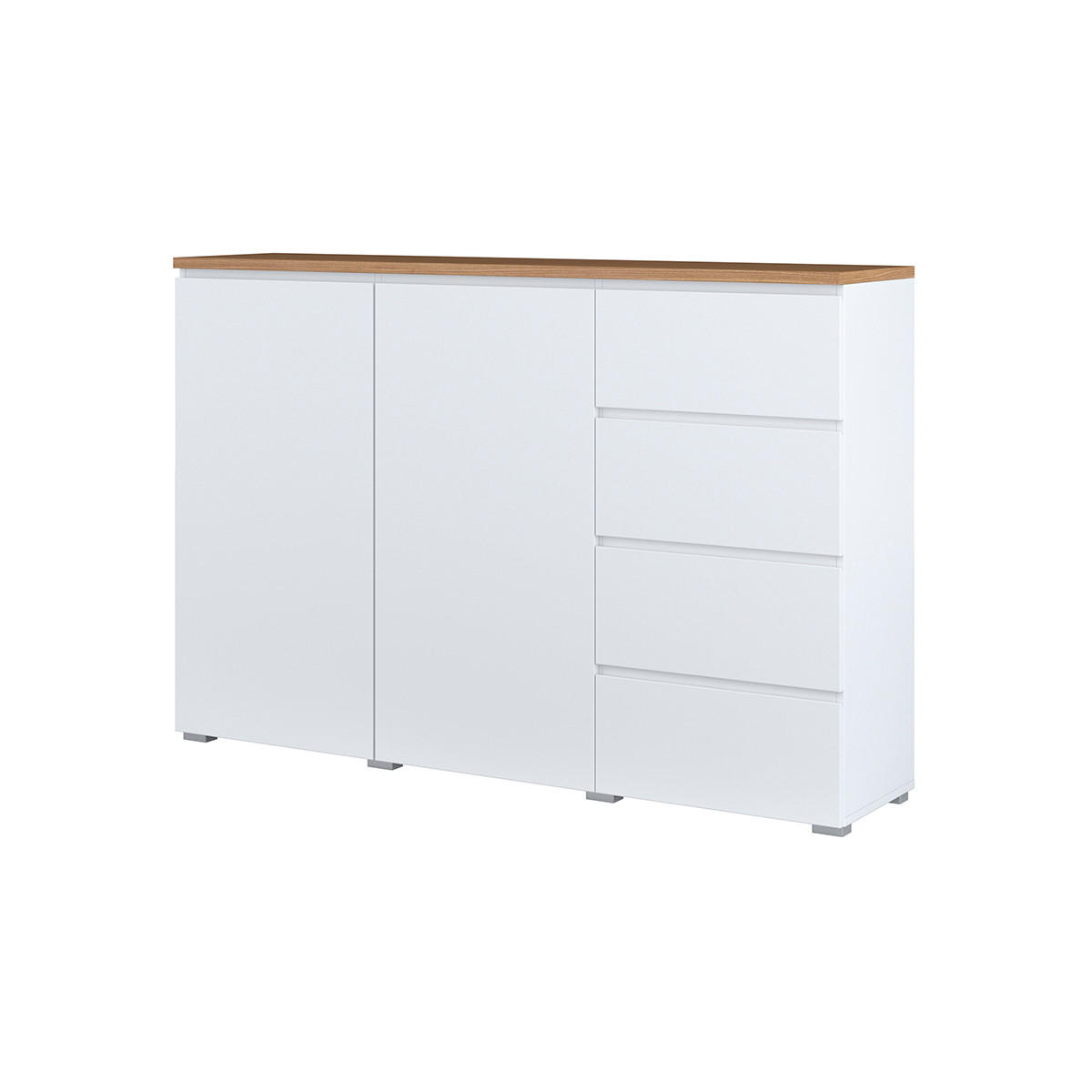 SIDEBOARD Liko Weiß und Holz - Weiß, Holzwerkstoff (150/100.4/34.5cm) - Petits-meubles