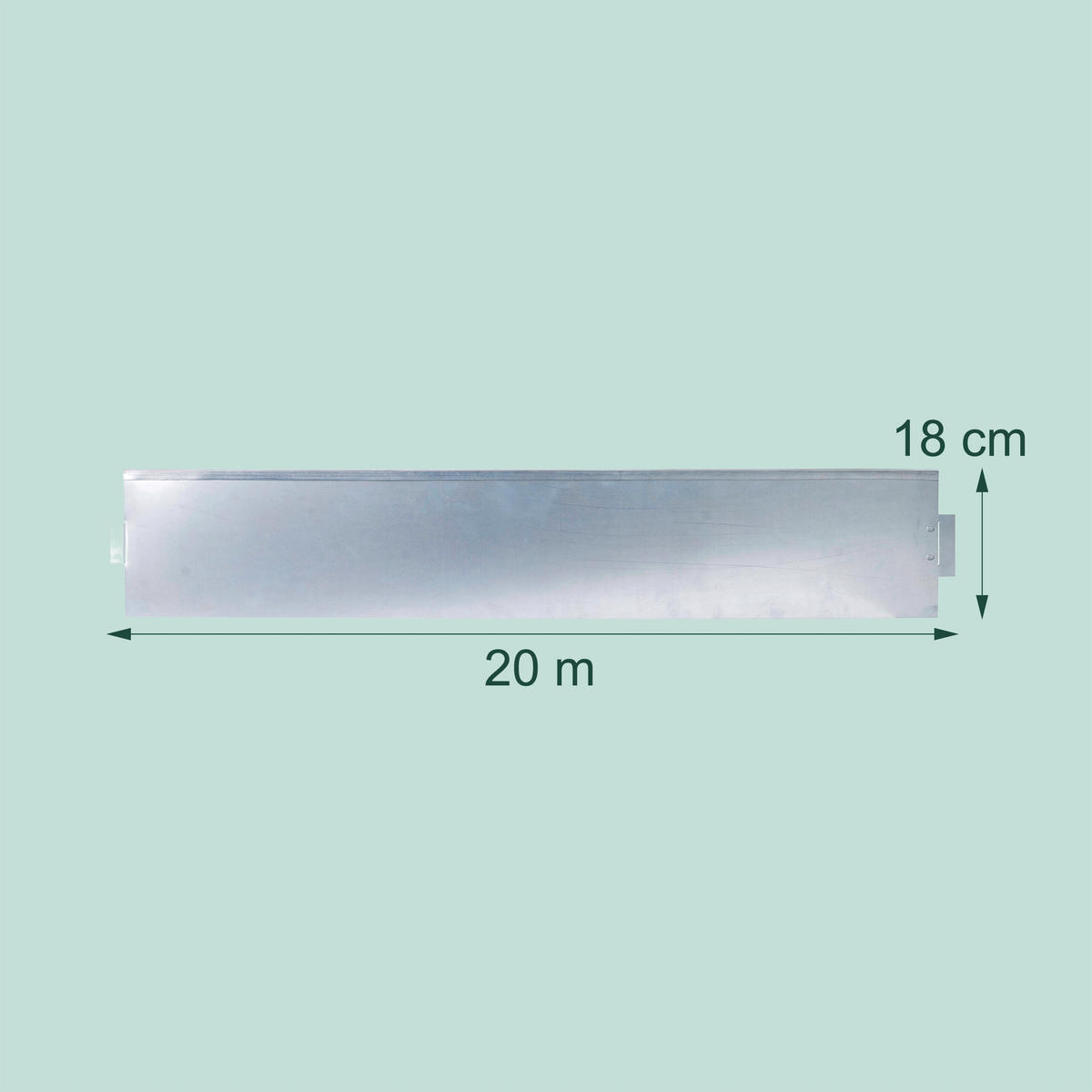 RASENKANTE Silber verzinkter Stahl flexibel Länge 20 m - Silberfarben, Metall (100/18/0.05cm) - Relaxdays