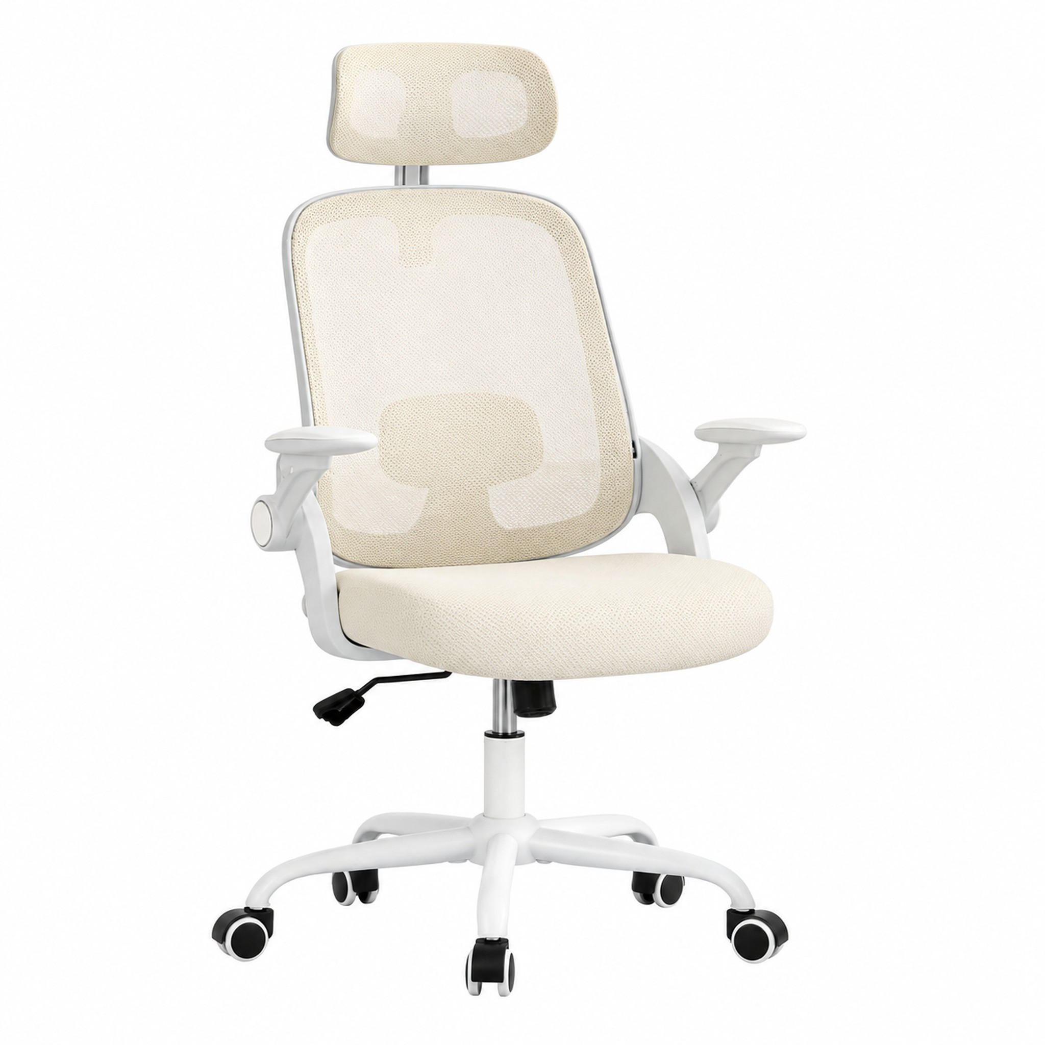 BÜROSTUHL ergonomisch höhenverstellbar Beige - Beige, Metall (47/117.5/63.5cm) - Meubliv