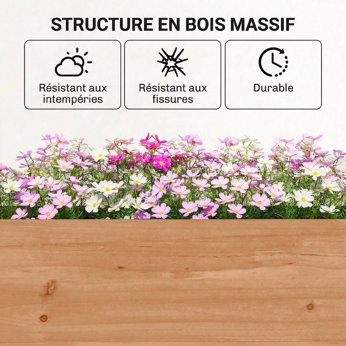 BLUMENTREPPE DE-12305 4-stufig, mit Drainage Braun - Braun, Holz (45/140/85cm) - ComfortXL