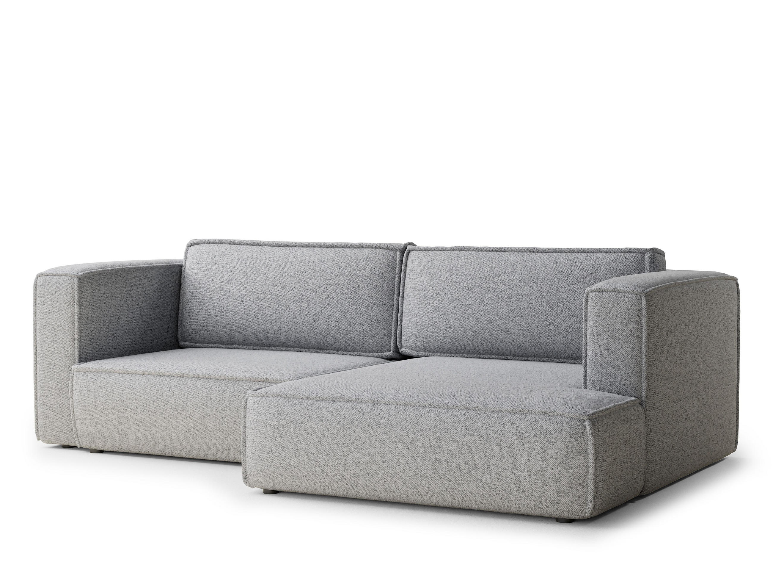 ECKSOFA MIT SCHLAFFUNKTION Velto Hellgrau Webstoff - Hellgrau/Schwarz, Holz/Holzwerkstoff (250/152cm) - Maison de Reve