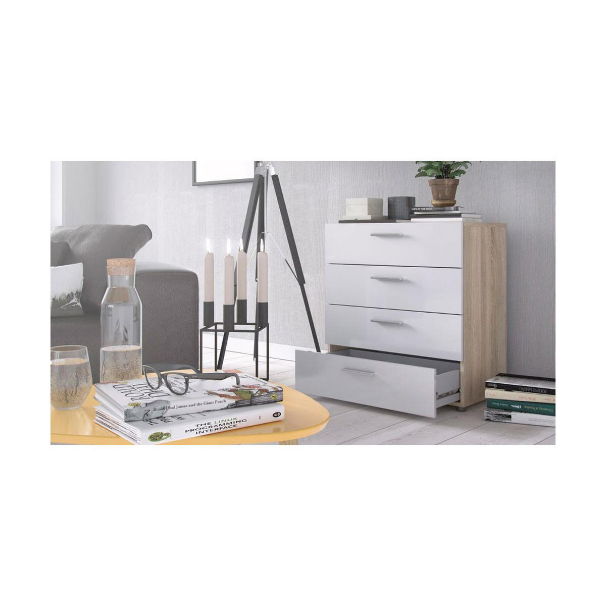 KOMMODE Eiche Dekor - Eichefarben, Holzwerkstoff (80/68/40cm) - ebuy24