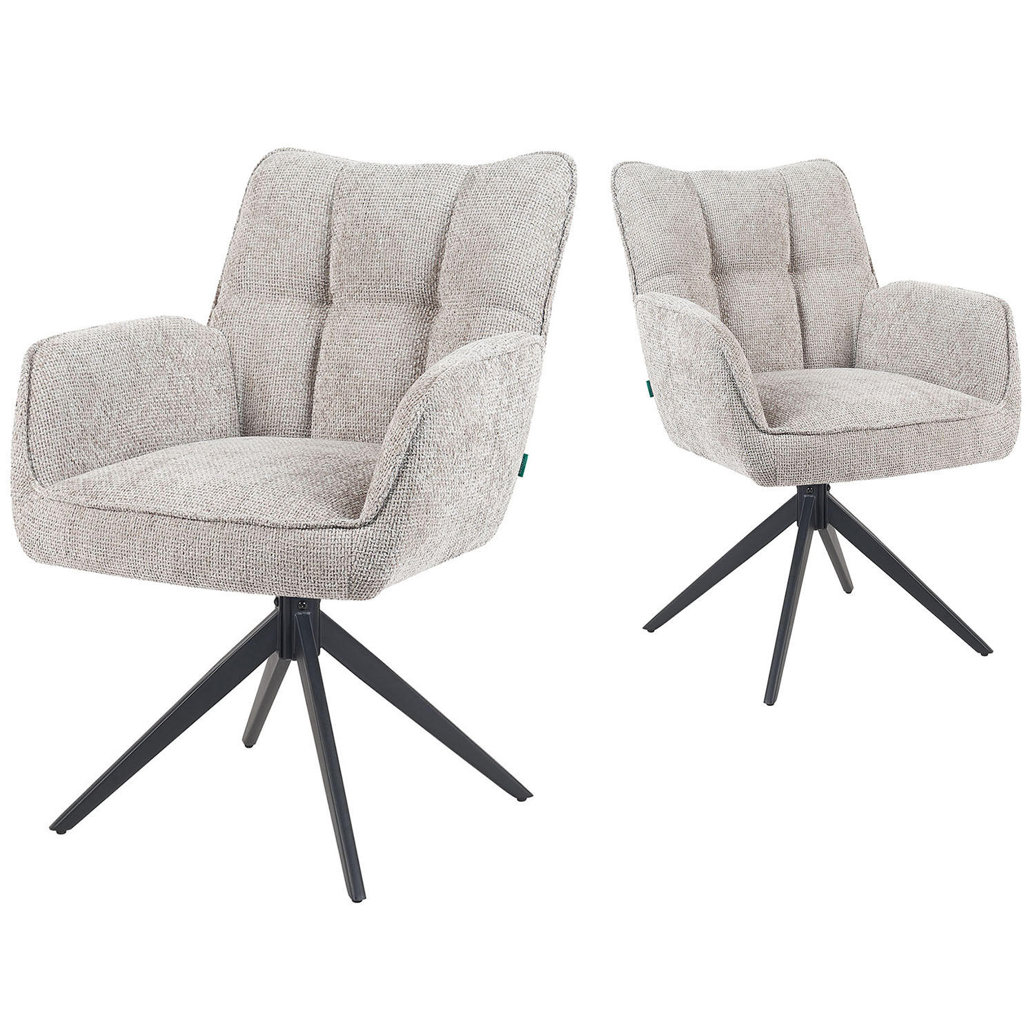 DREHSTUHL Mika-Enya - Hellgrau/Schwarz, Textil/Metall (59/84/66cm) - DUBI Möbel