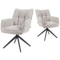 DREHSTUHL Mika-Enya - Hellgrau/Schwarz, Textil/Metall (59/84/66cm) - DUBI Möbel