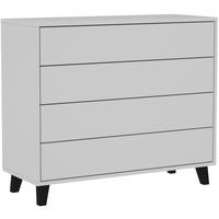 KOMMODE Home mit 4 Schubladen, 80 cm, ohne Griffe, Weiß - Schwarz/Weiß, Holzwerkstoff (80/85/40cm) - Beautysofa