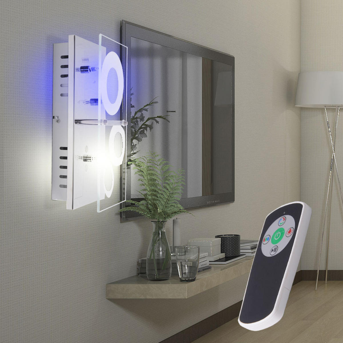 LED WANDLEUCHTE SATORI Silber Metall Glas - Silberfarben, Glas (8/16/27cm) - Brilliant