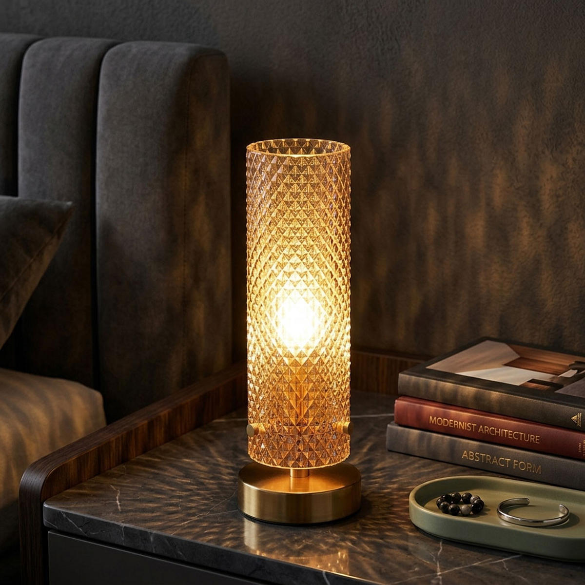 TISCHLEUCHTE Metall, Gold, Glas, Schalter - Goldfarben, Glas (10/10/28.5cm) - Globo Lighting
