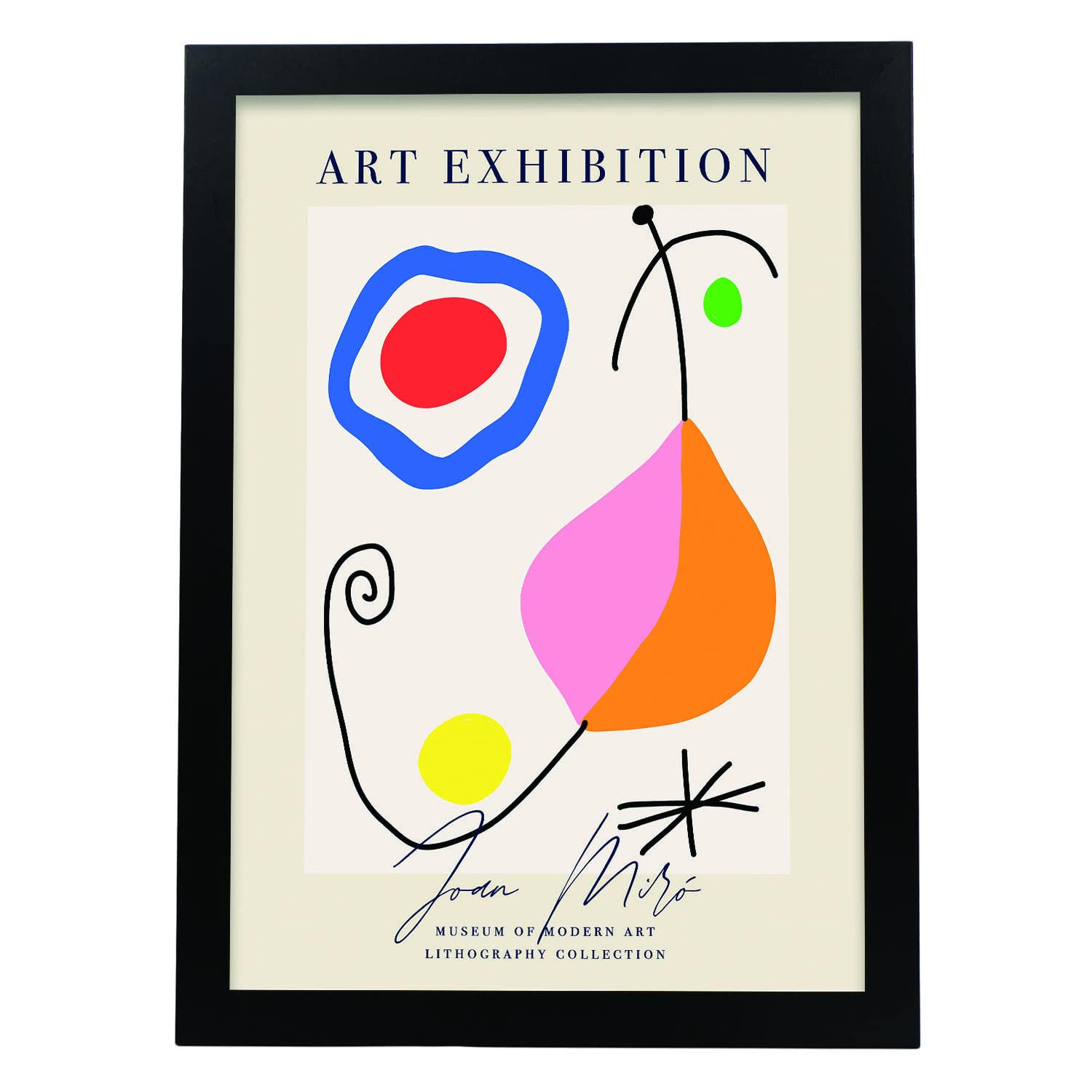 POSTER Joan Miro Kunsttafel A3 Rahmenlos - Klar, Papier (29.7/5/42cm) - Nacnic