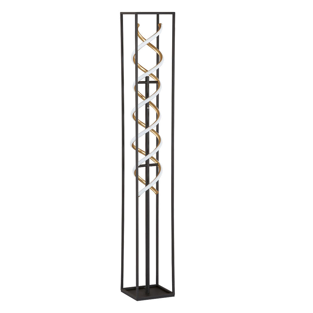 LED STEHLEUCHTE GIAN Schwarz Gold - Schwarz, Metall (20/20/135cm)