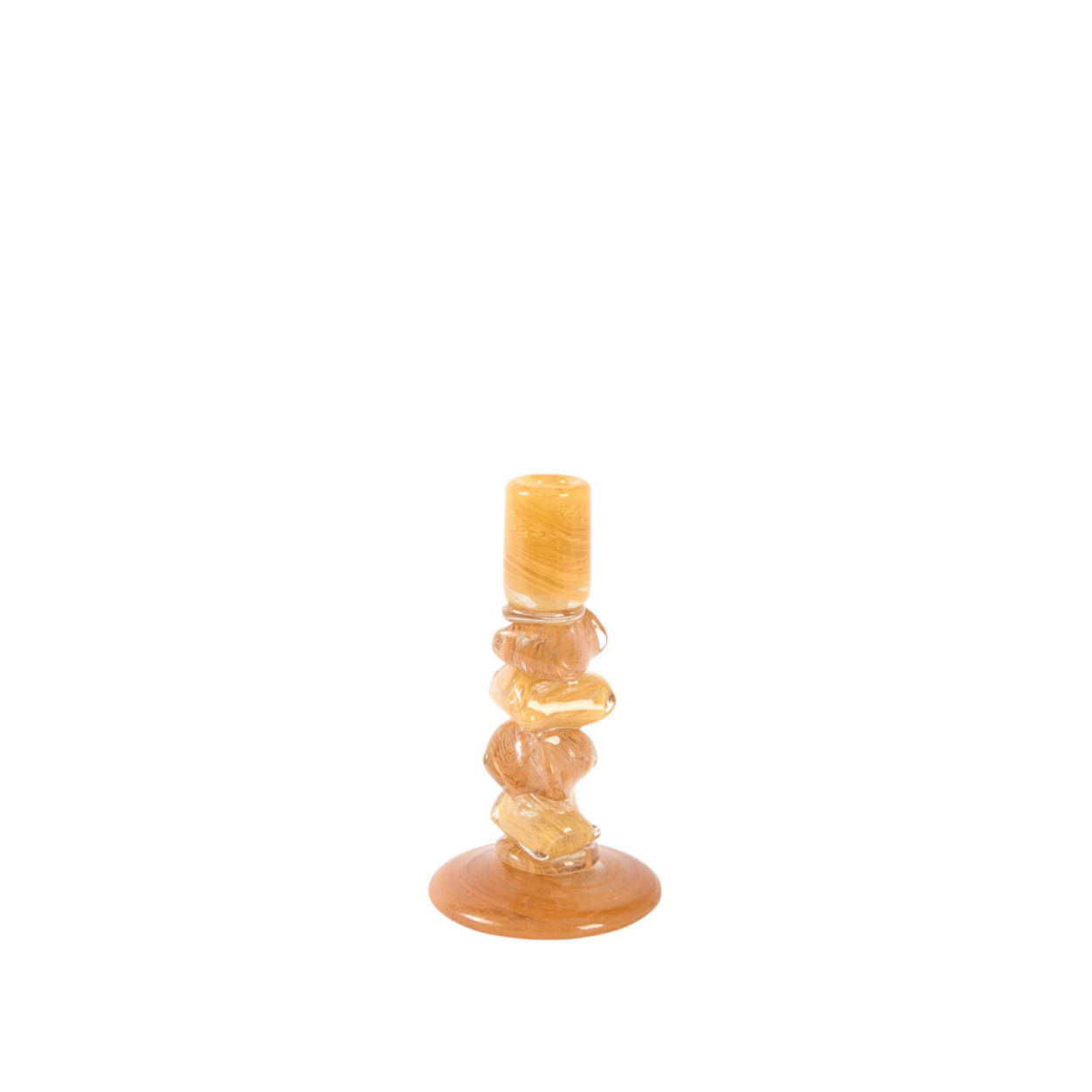 KERZENSTÄNDER Estina - Orange - 11.5/11.5/23 cm - Orange, Glas (11.5/23/11.5cm) - Light & Living