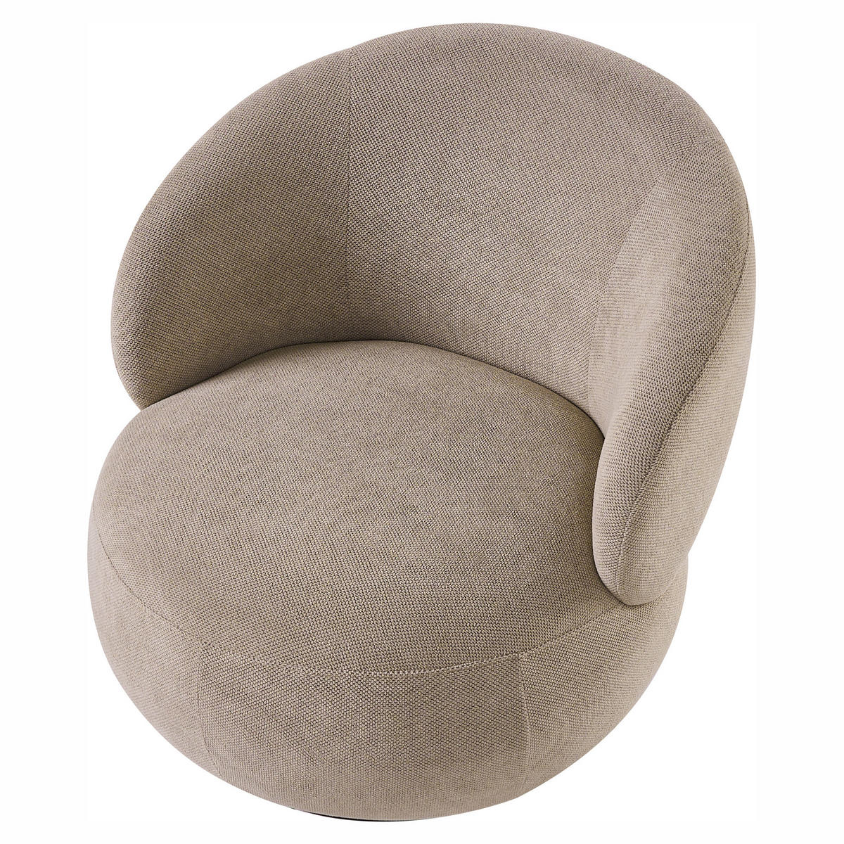 DREHSESSEL Taupe Vammala - Taupe, Textil/Metall (73/69/82cm) - Beliani