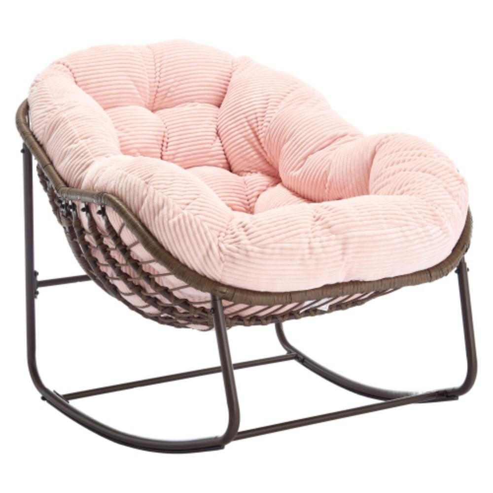 Lvhom Schaukelstuhl Rosa 94.5x80x111 cm
