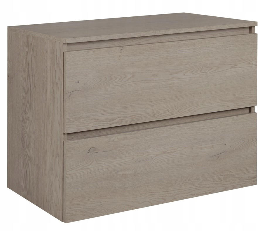 WASCHBECKUNTERSCHRANK SIMPLE 80cm mit Waschbecken Dunkel Eiche - Wildeiche, Holz (80/62/46cm) - Rodan