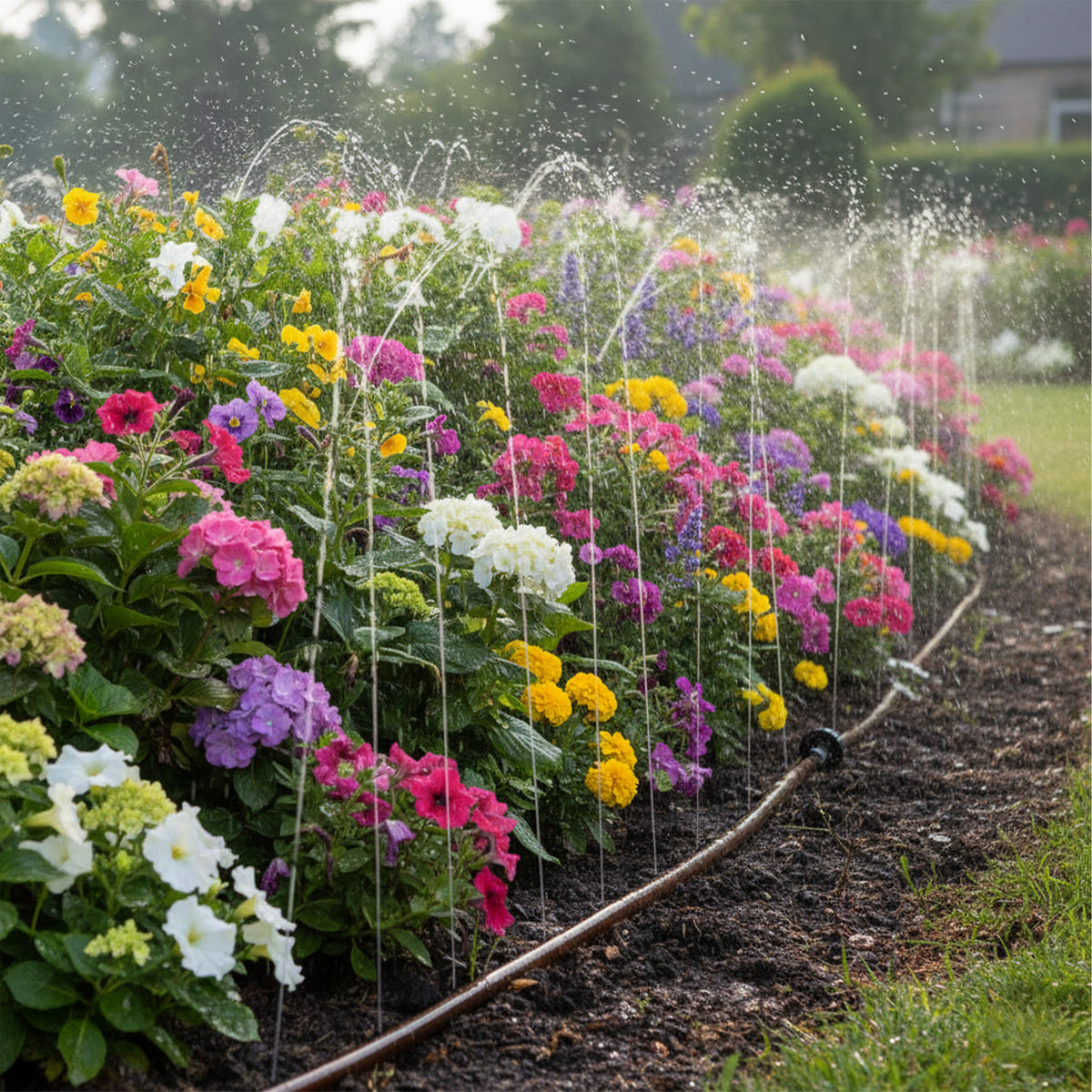 BEWÄSSERUNGSSCHLAUCH - Braun, Kunststoff (3.5cm) - Relaxdays