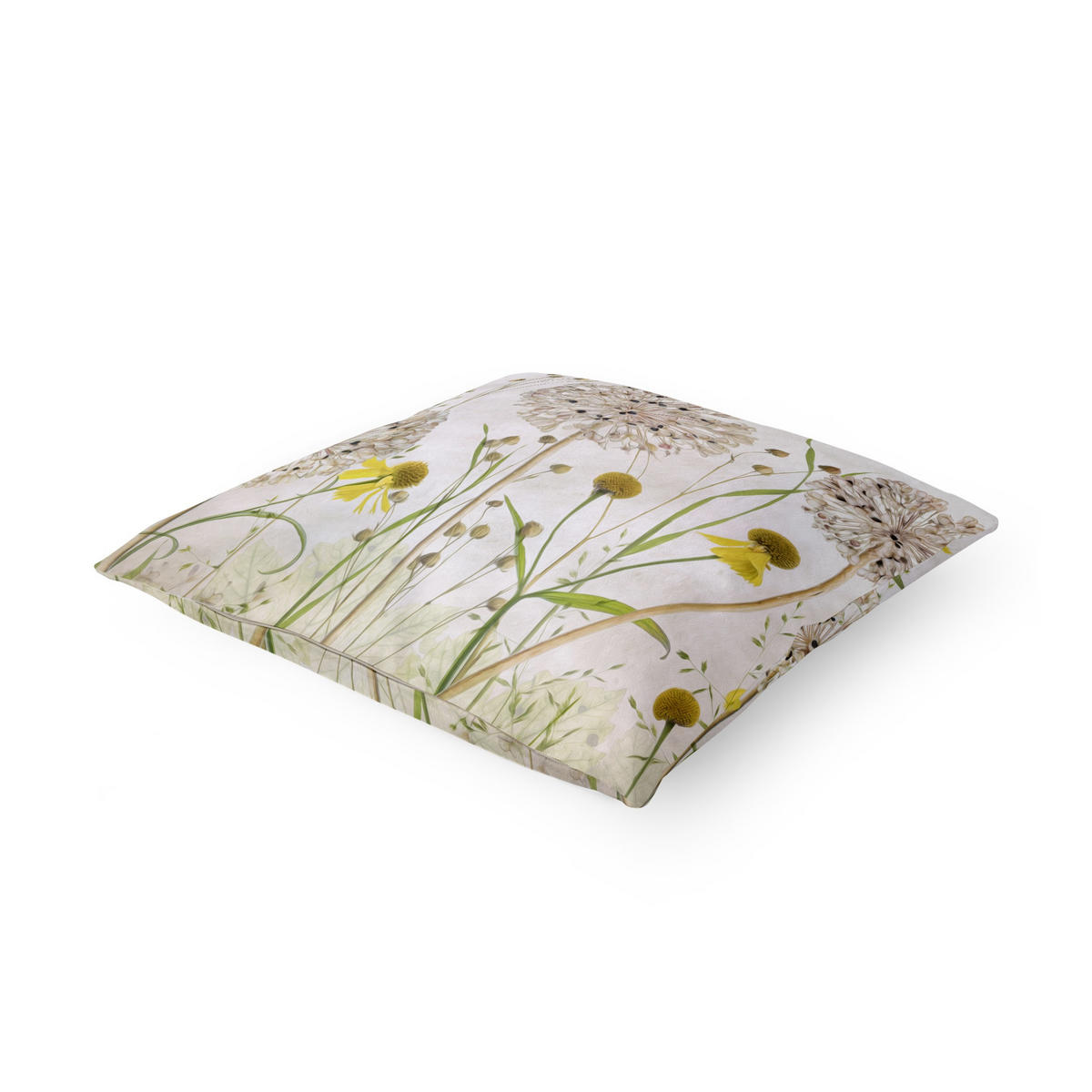 KISSENBEZUG Allium und Helenium Illustration 40/40 cm - Eichefarben, Textil (40/40cm) - Bilderwelten