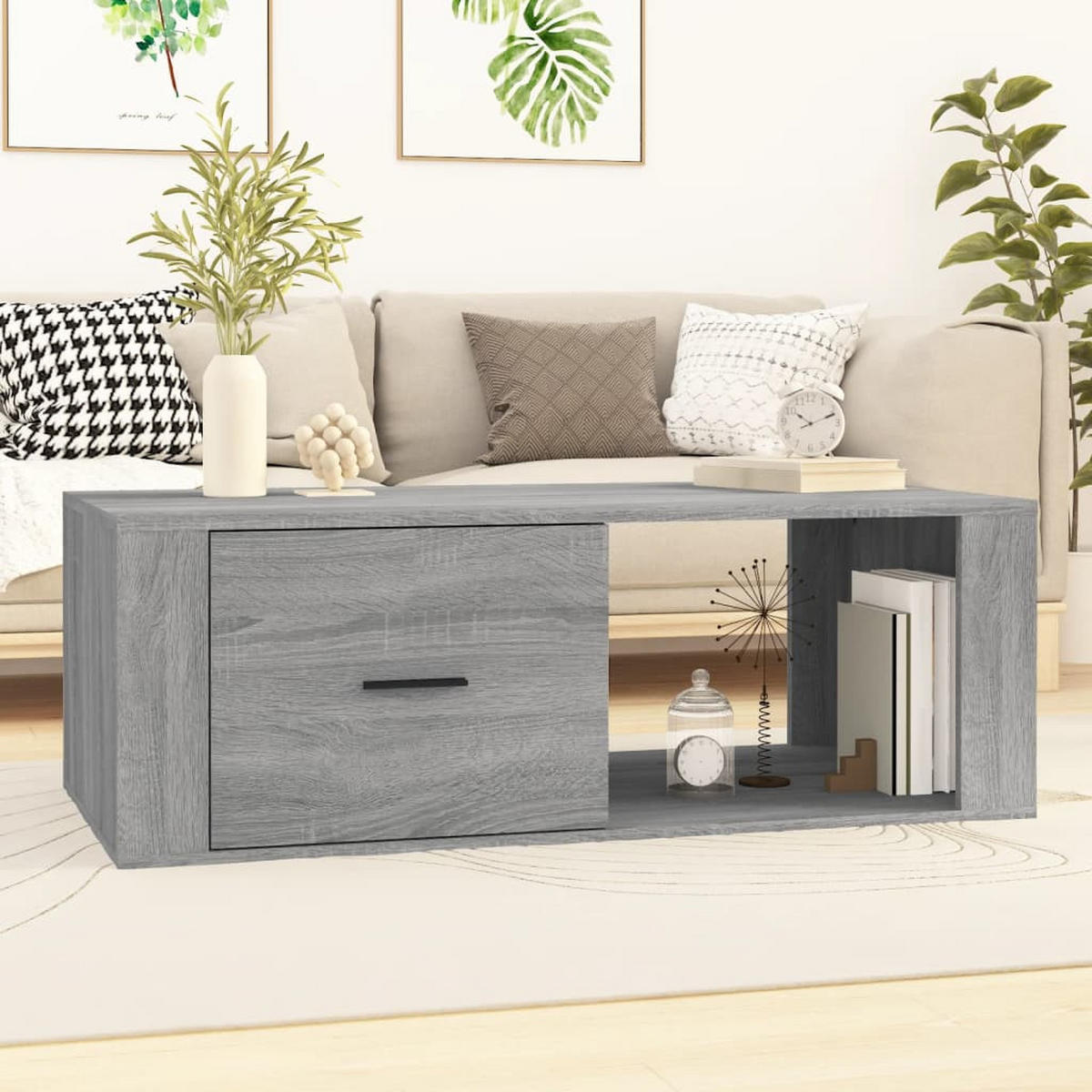 COUCHTISCH Grau Sonoma 100x50,5x35 cm Holzwerkstoff - Grau, Holzwerkstoff (100/50.5/35cm) - furnicato