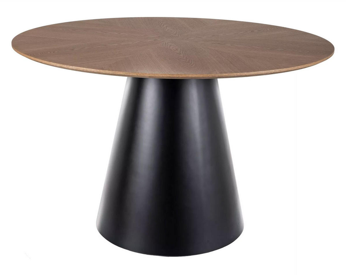 ESSTISCH Angel Eiche Natur / Schwarz 120 / 120 / 76cm - Schwarz/Braun, Holz/Holzwerkstoff (120/120/76cm) - Feldmann-Wohnen