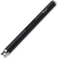 STABFEUERZEUG Plasma USB Aufladbar Winddicht Schwarz - Schwarz, Metall (1.8/1.5/17.5cm)