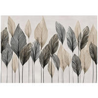 FOTOTAPETE Blätter Boho Beige Betonwand Wohnzimmer 350x250 - Multicolor, Papier (350/250cm) - Wallarena