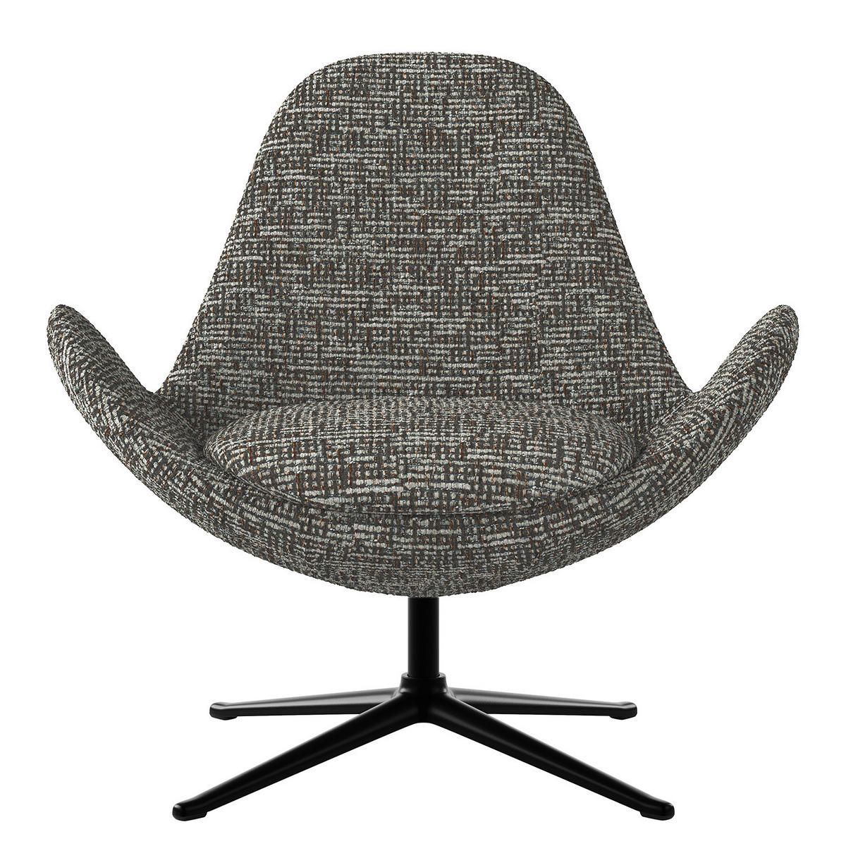 SESSEL - Schwarz/Grau, Textil/Metall (87/90/82cm) - home24