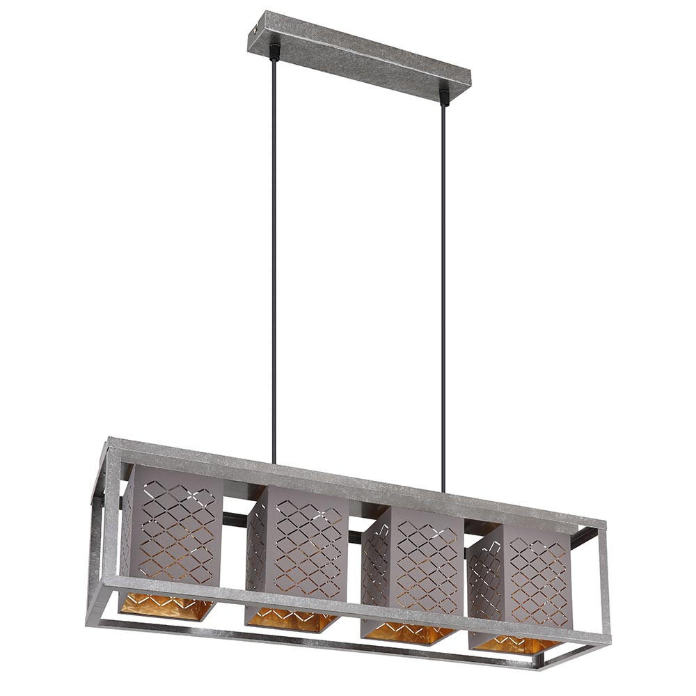 HÄNGELEUCHTE Metall Grau - Grau, Metall (75/20/120cm)
