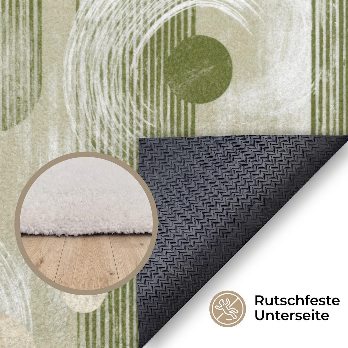 KOBERCE - Umelecké - Moderné - Zelené - 180x120 cm - olivovozelená, textil/plast (180/0.4cm) - OnlyWow