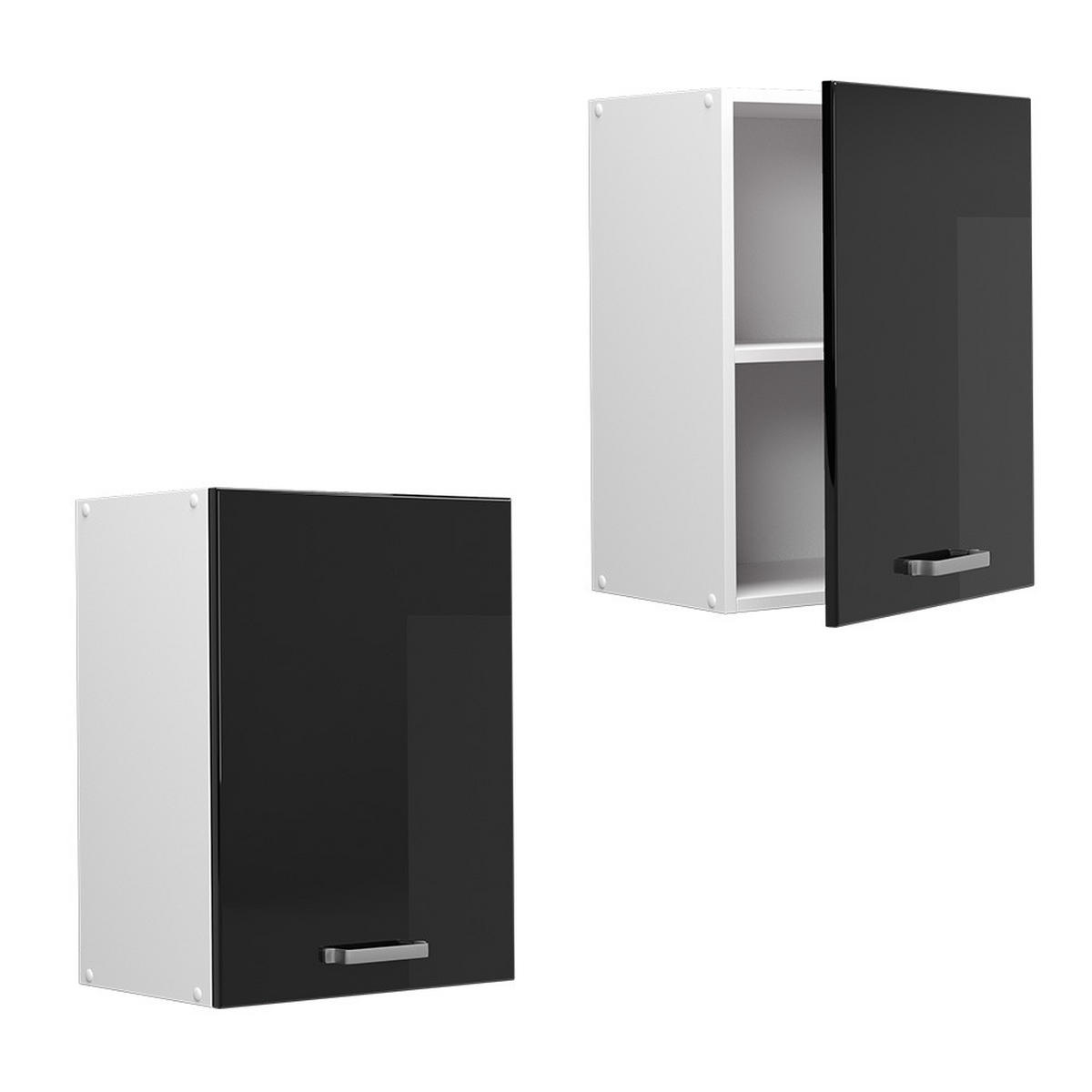 HÄNGESCHRANK R-Line Schwarz Hochglanz 45 cm - Schwarz Hochglanz/Schwarz, Holzwerkstoff (45/60/31cm) - Vicco
