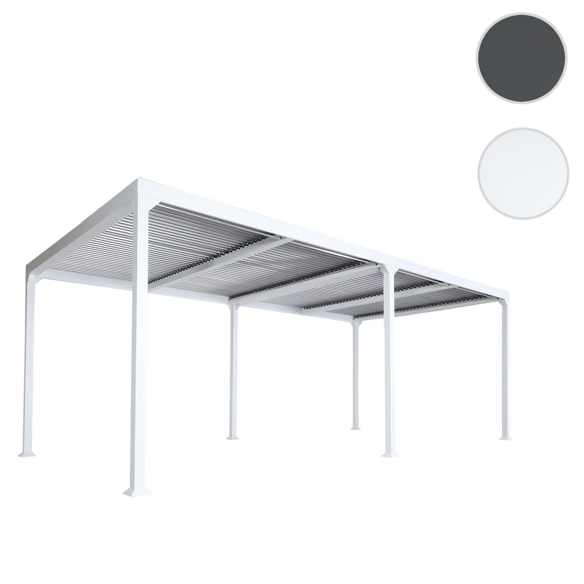 ALU PERGOLA Weiß - Weiß, Metall (590/224/306cm) - MCW