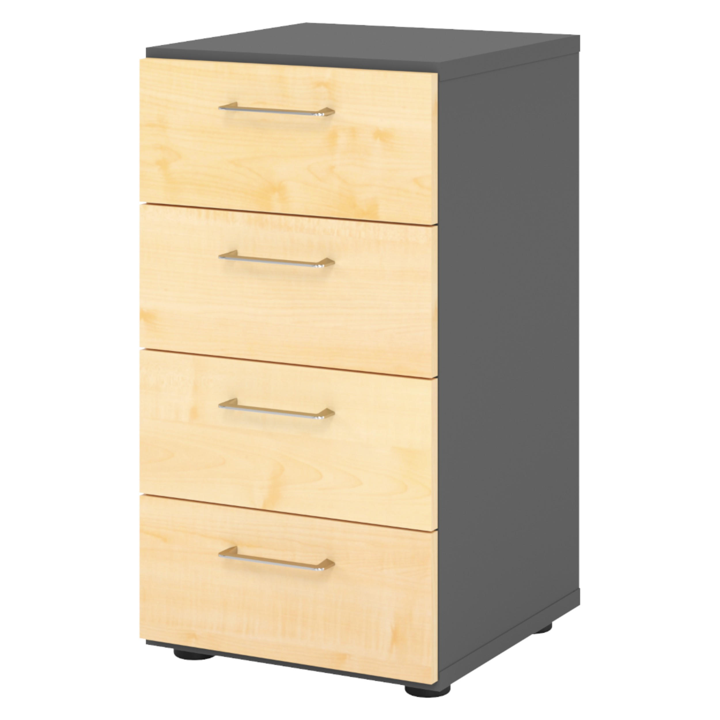 bümö Schubladenschrank Graphit, Ahorn 40x74.8x42 cm