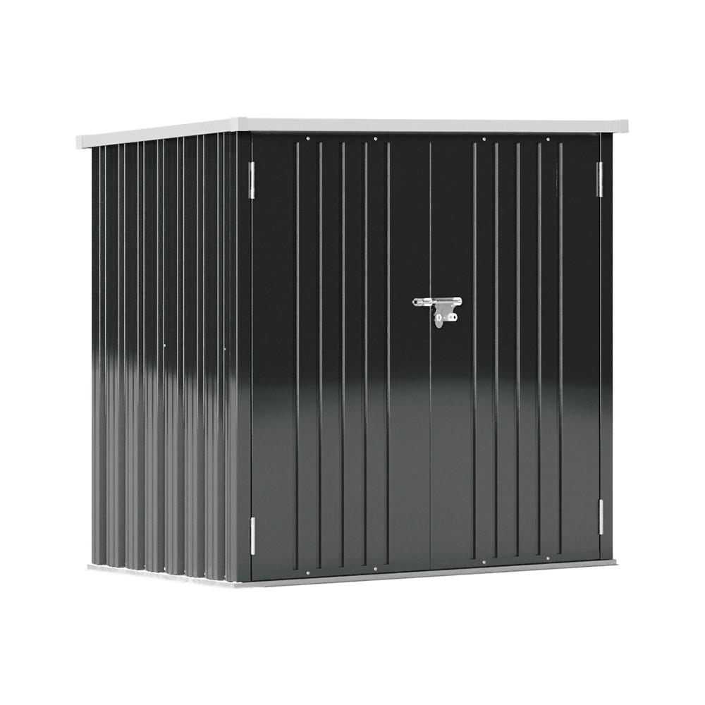 GARTENHAUS Gerätehaus aus Metall in Anthrazit, Outdoor-Patio-Aufbewahrungsschuppen Praktische Doppeltürkonstruktion Einfache Montage 143 x 87 x 135 cm - Anthrazit, Metall (143/135/83cm) - Livingandhome