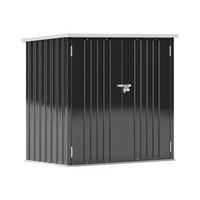 GARTENHAUS Gerätehaus aus Metall in Anthrazit, Outdoor-Patio-Aufbewahrungsschuppen Praktische Doppeltürkonstruktion Einfache Montage 143 x 87 x 135 cm - Anthrazit, Metall (143/135/83cm) - Livingandhome